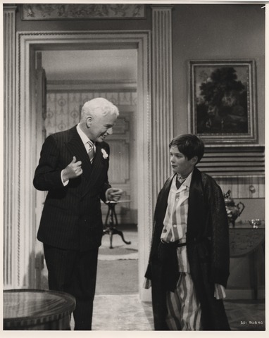 Charles Chaplin and his son, Michael, in A King in New York, 1957