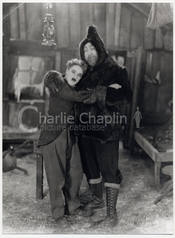 Chaplin and Mack Swain in a publicity still for The Gold Rush