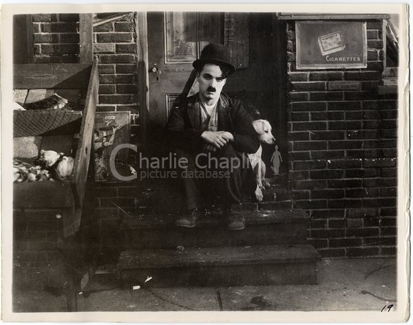 Charlie and Mutt, also known as Scraps, on the set of A Dog's Life