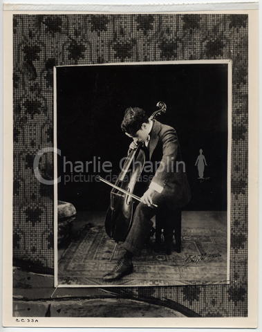 Portrait of Chaplin with cello
