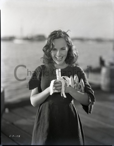 Paulette Goddard on the set of Modern Times