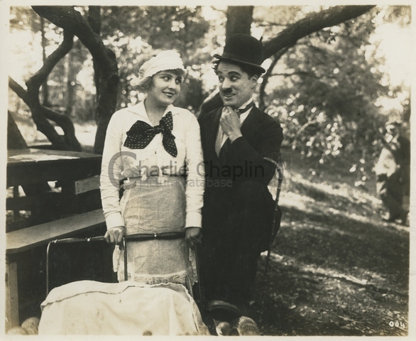 Edna Purviance & Chaplin in In the Park, 1915