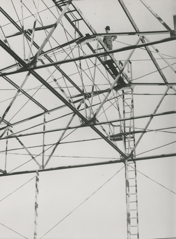 Chaplin during the building of his Hollywood studios