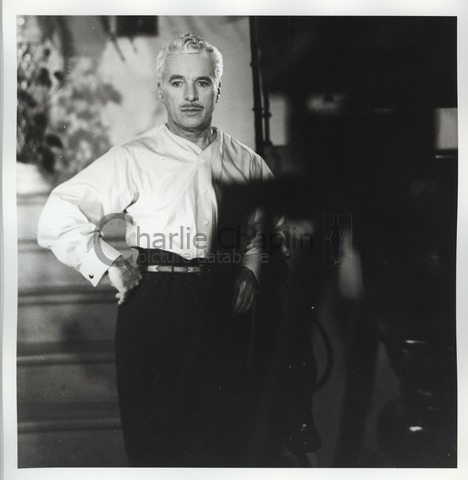 Chaplin on the set of Monsieur Verdoux