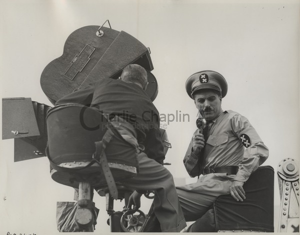 Chaplin on the set of The Great Dictator