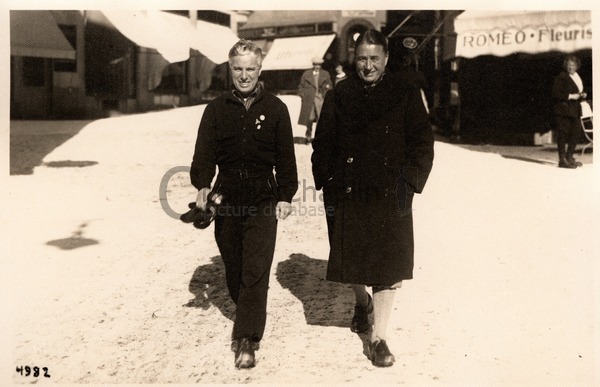 Charlie Chaplin and his brother Sydney in St. Moritz