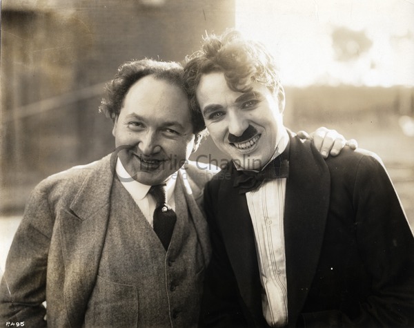 Pianist and composer Leopold Godowsky with Charlie Chaplin, 1916
