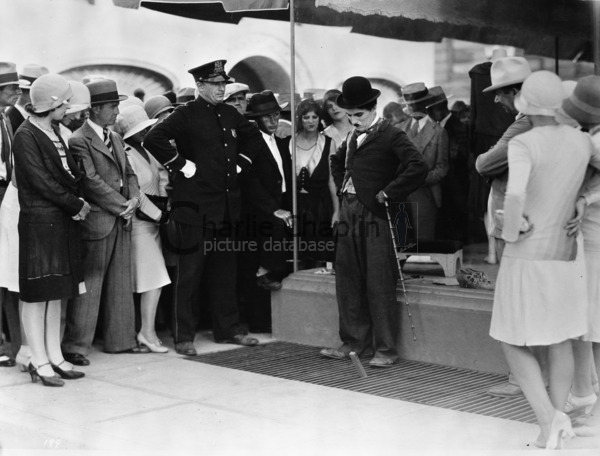 Chaplin spent a week shooting an unused sequence for City Lights in which the Tramp tries to free a stick from a grating with his cane.