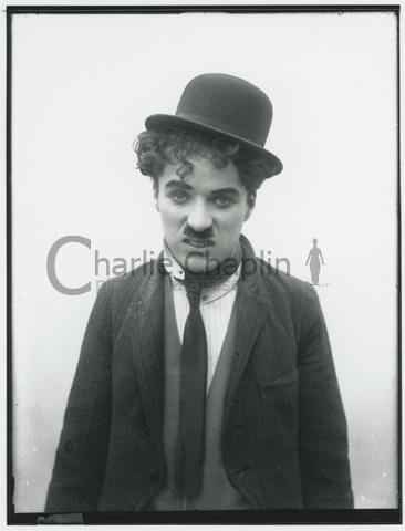 Chaplin dressed as the Tramp, circa 1914