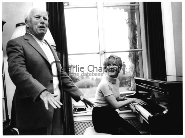 Chaplin and Petula Clark at the Manoir de Ban