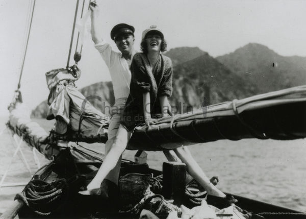 Chaplin and Peggy Hopkins Joyce, Catalina Island, 1922