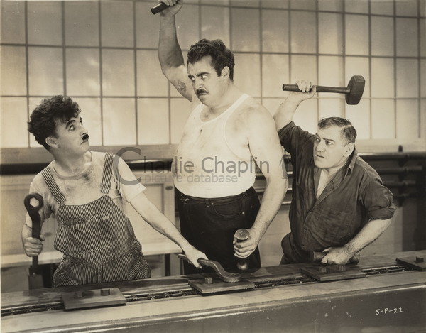 Charlie Chaplin Filming Modern Times