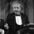 Charles Chaplin, Albert Einstein and Elsa Löwenthal at "City Lights" premiére